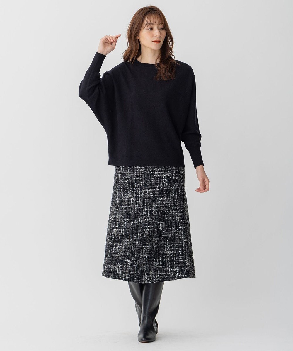 自由区 【洗える】ソフトウールハイゲージ ドルマンスリーブニット 