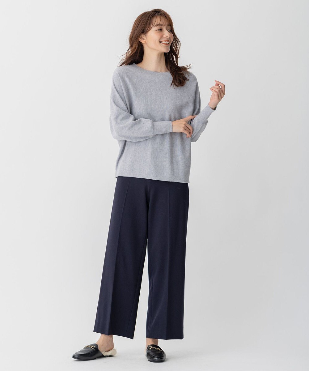 自由区 【洗える】ソフトウールハイゲージ ドルマンスリーブニット 