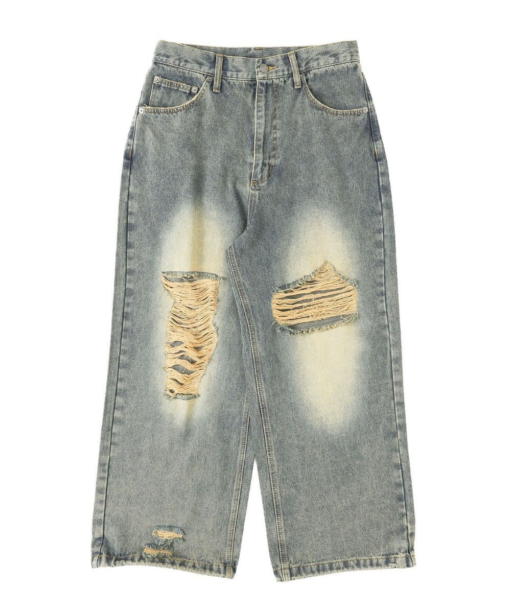 WEGO スーパーバギーダメージデニムパンツ 