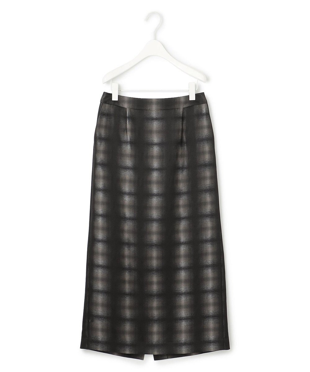 ICB 【洗える】シャイニーオンブレーチェック ストレートスカート 