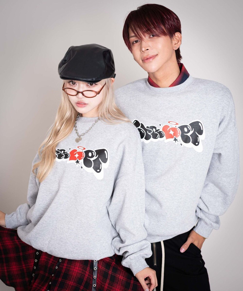 WEGO 【ユニセックス着用ITEM/MLサイズ展開】ハートモチーフプルオーバー 