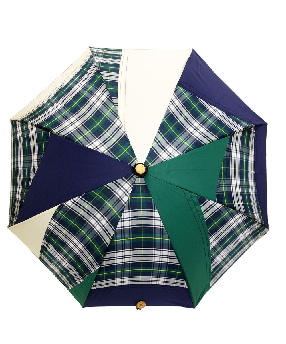 +RING 【UPF50＋】【限定/日本製】晴雨兼用傘（長ショート）GRN-CHK SR429 