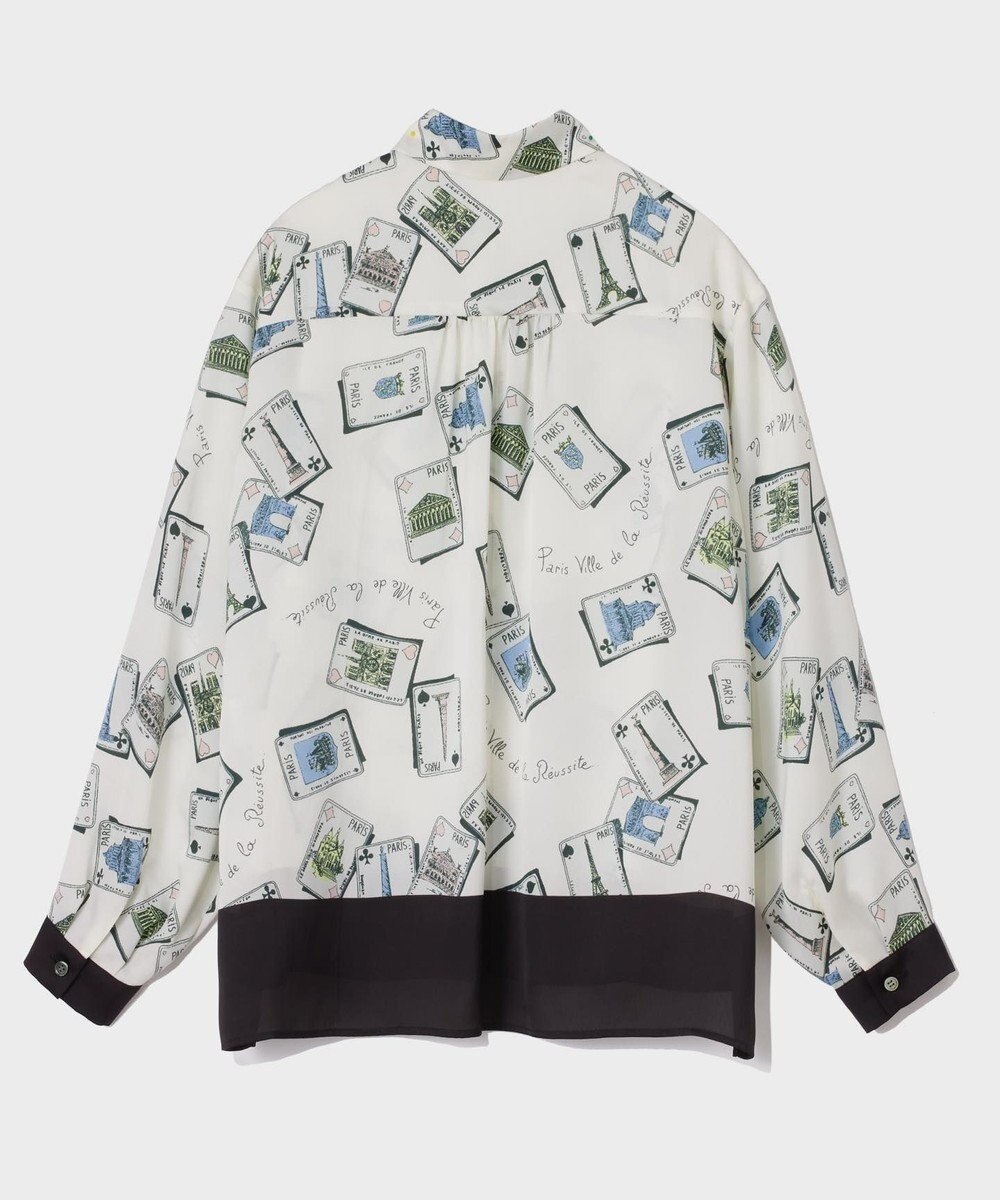 GRACE CONTINENTAL トランププリントブラウス 