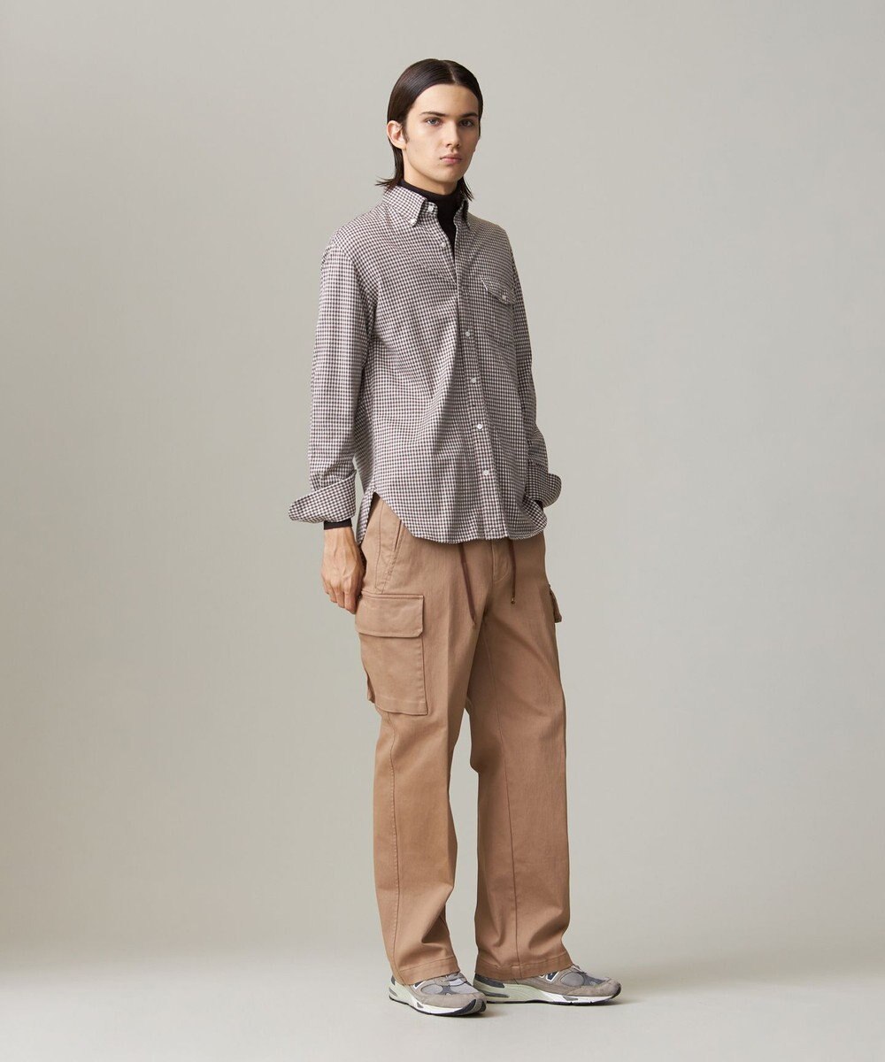 J.PRESS MEN 【KING SIZE】ギンガムチェック コットンネルジャージシャツ 