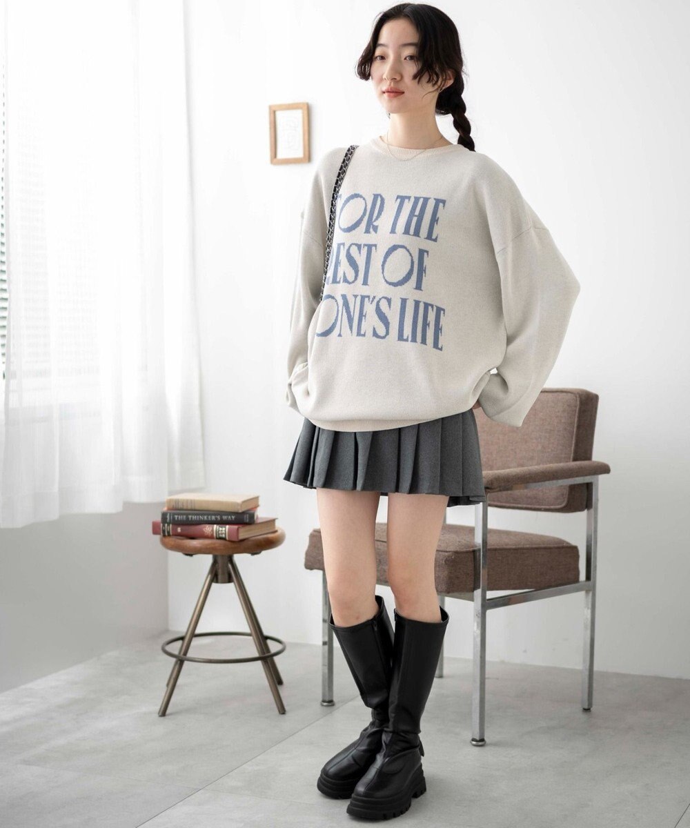 WEGO ロゴジャガードニットプルオーバー 