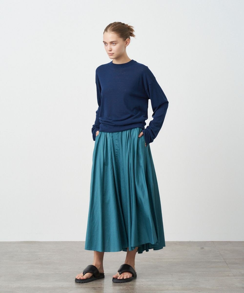 ATON MICRO COTTON SATIN | ギャザースカート 