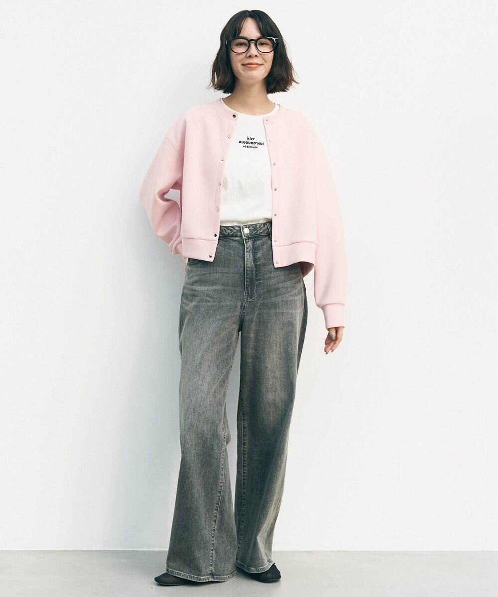 UNFILO L 【野呂佳代さん着用/新色追加】BEAUTY FORM JERSEY スナップカーディガン 