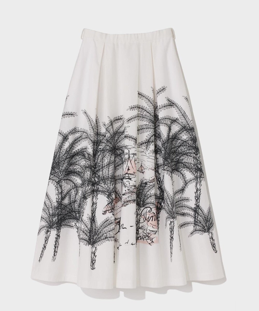 GRACE CONTINENTAL プラージュプリントタックスカート 