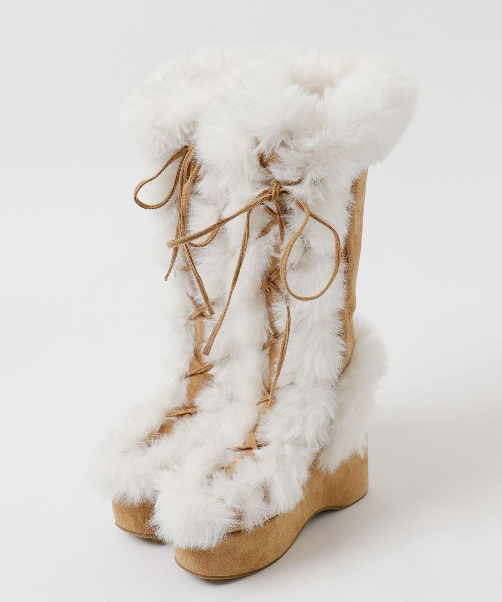 WEGO レースアップボリュームファーロングブーツ 