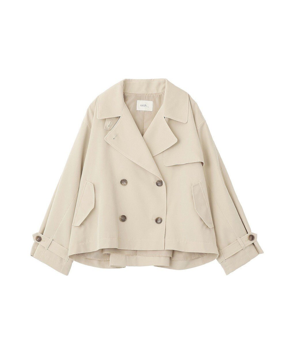 earth music&ecology 2WAYフードショートフレアトレンチ 