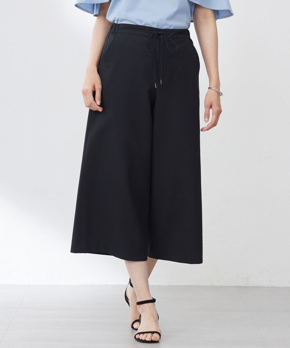 J.PRESS LADIES S 【洗える・吸水速乾】DRYライトサッカー クロップド パンツ 