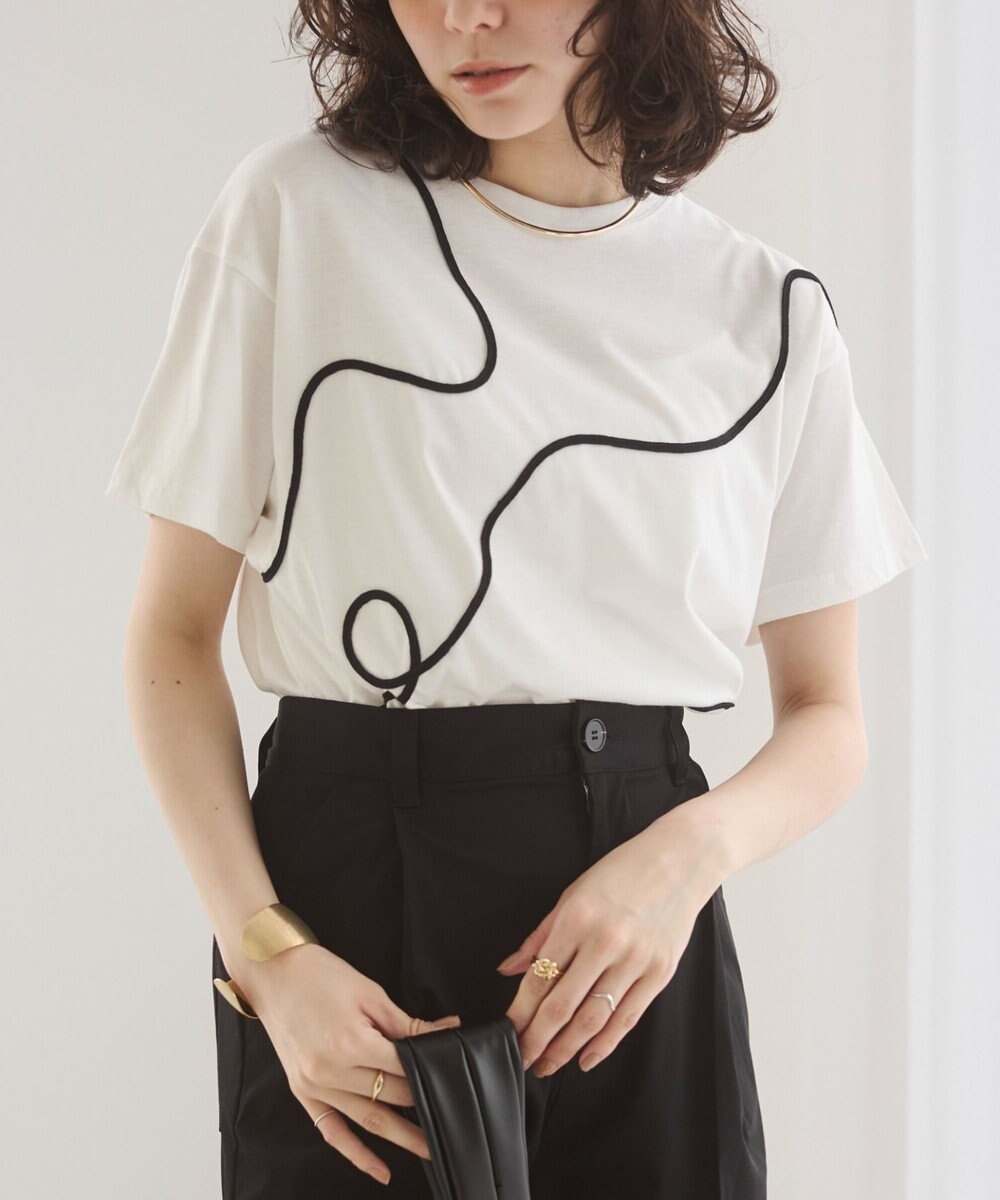 WEGO 【ANGIE VINTAGE】コード刺繍デザインTシャツ 