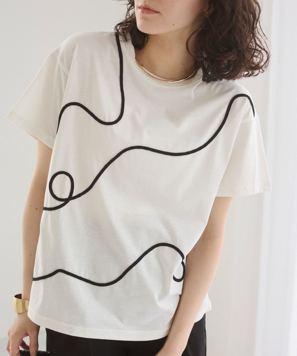 WEGO 【ANGIE VINTAGE】コード刺繍デザインTシャツ 