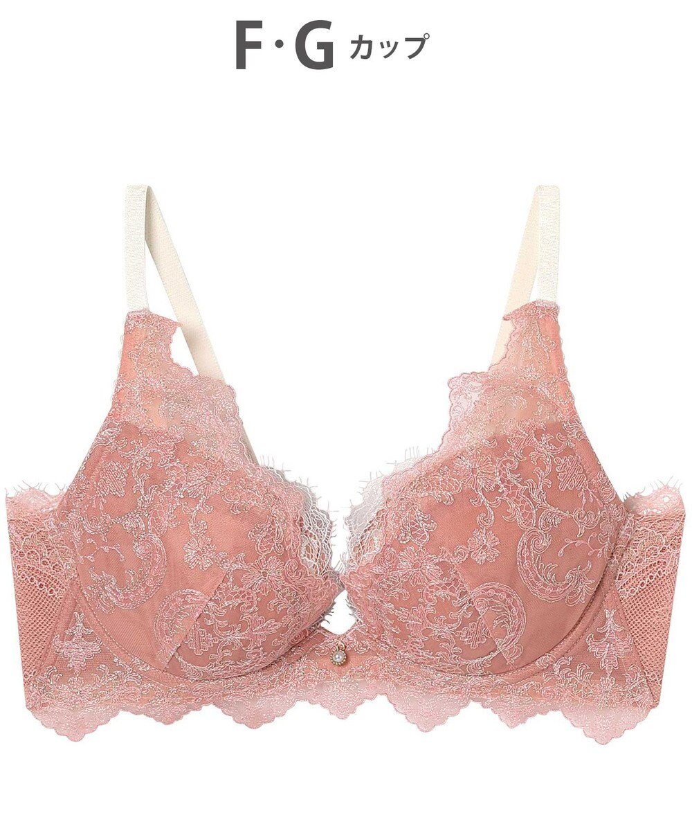 AMPHI ブラジャー 谷間メイク 脇高設計 細身え効果 Gカップまで対応 大きいサイズ 【Glama-Rich グラマリッチ 脇スッキリタイプ】ブラ BYJ603 アンフィ／ワコール 