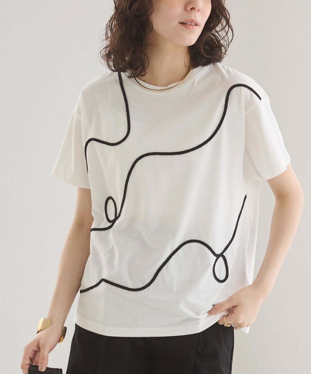 WEGO 【ANGIE VINTAGE】コード刺繍デザインTシャツ 