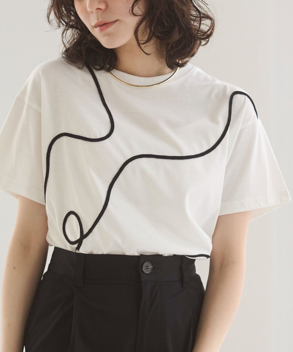 WEGO 【ANGIE VINTAGE】コード刺繍デザインTシャツ 
