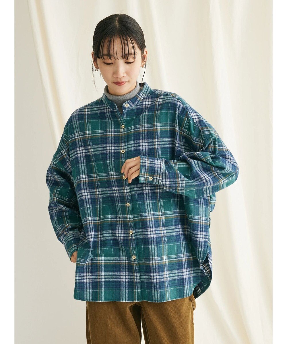 CRAFT STANDARD BOUTIQUE チェックバンドカラーサークルブラウス 