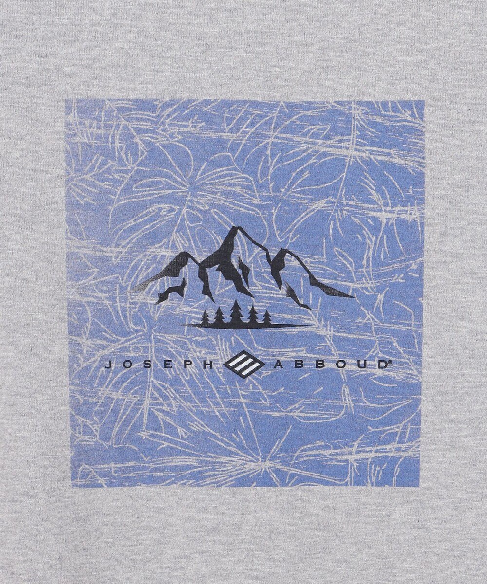 JOSEPH ABBOUD MOUNTAIN 【ゆったり】プレーティング天竺 リーフプリントアウトドア Tシャツ 
