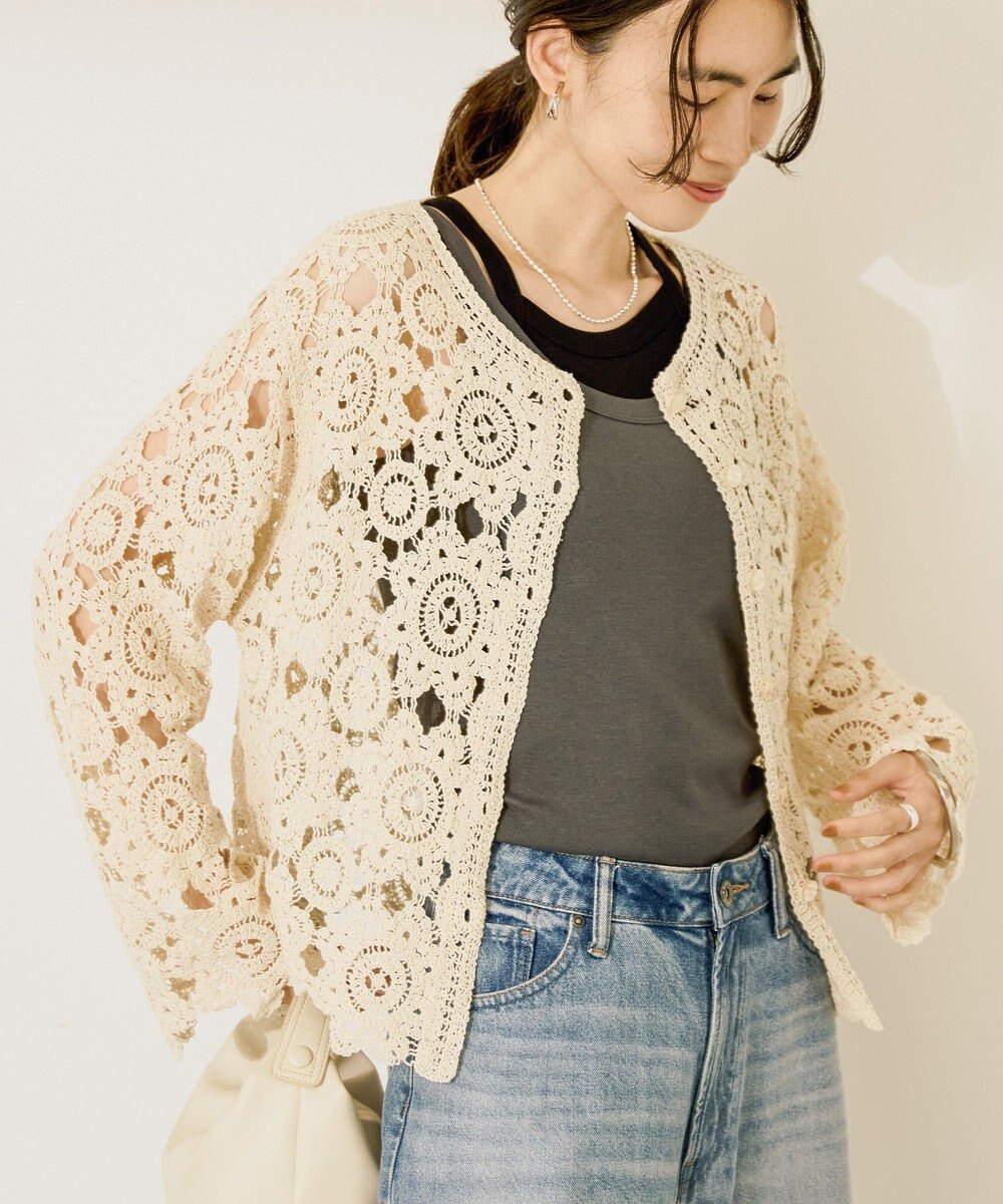 AMERICAN HOLIC トーションレースカーディガン 