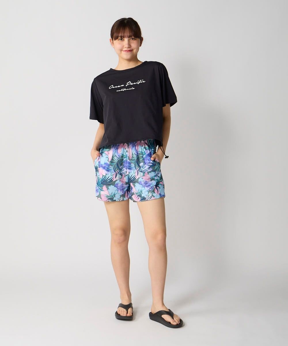 OP／FILA 【Ocean Pacific】裾ブラウジングTシャツ付き４点セット水着 