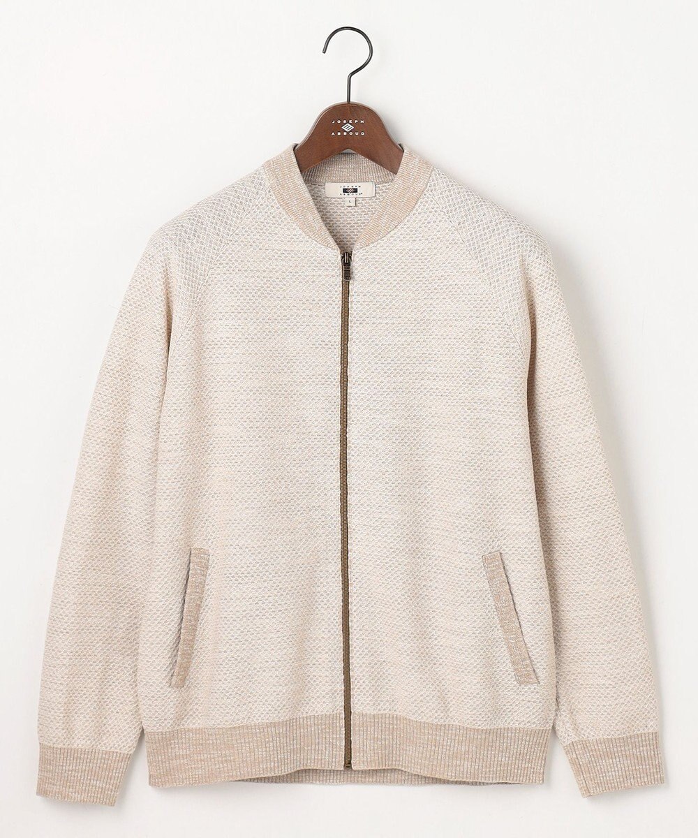 JOSEPH ABBOUD 【イタリア糸×エコ素材・通気性・軽量】スラブギマ×和紙 ニット ブルゾン 