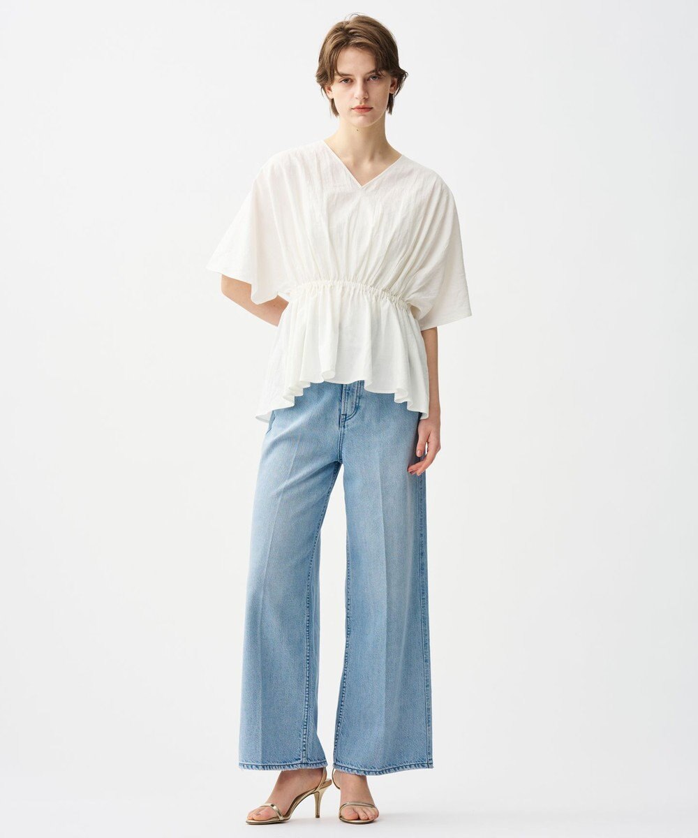 uncrave コットンリネンボイル ペプラムブラウス 