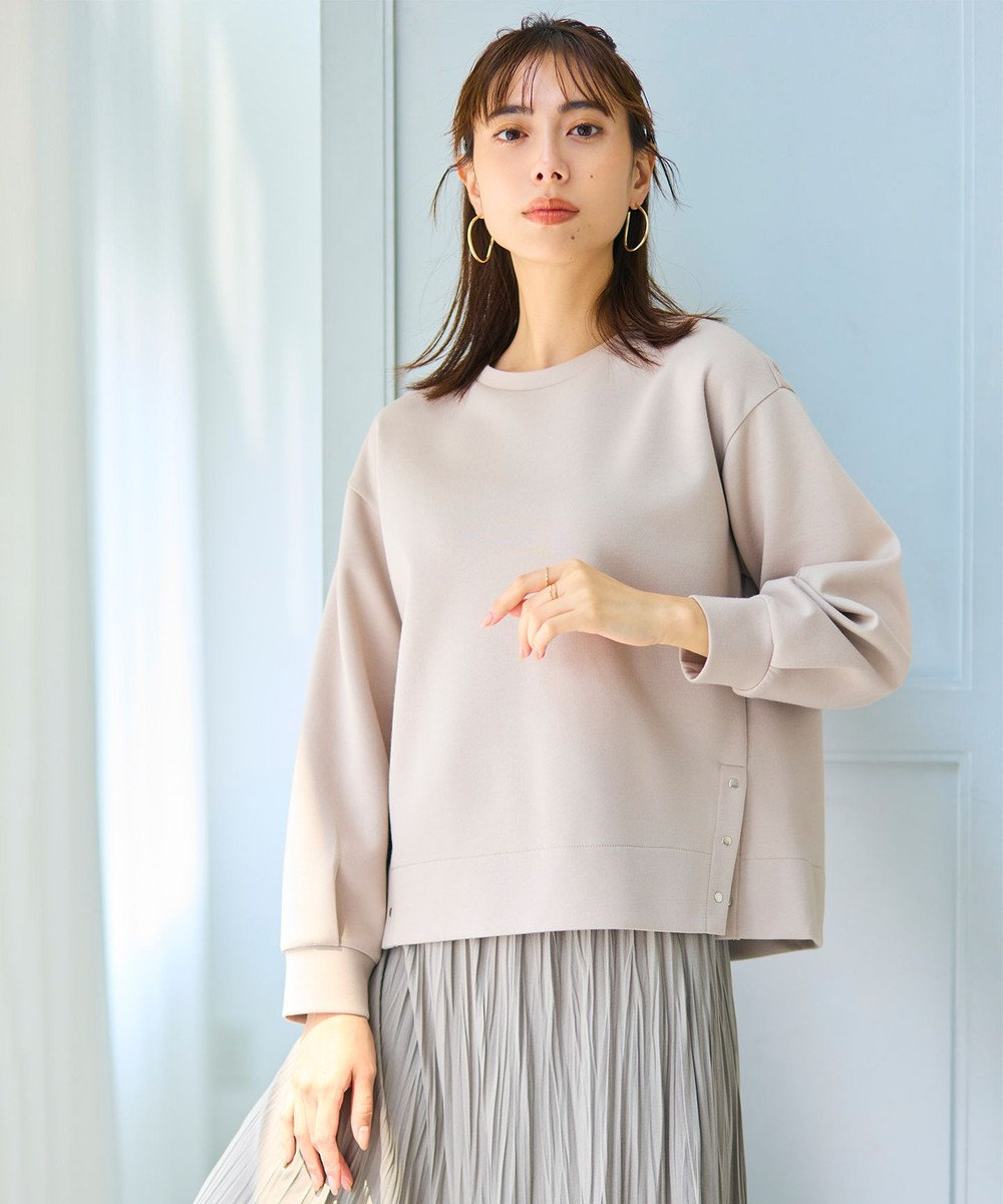 J.PRESS LADIES 【WEB限定カラーあり】ダンボールニットジャージー カットソー グレージュ系