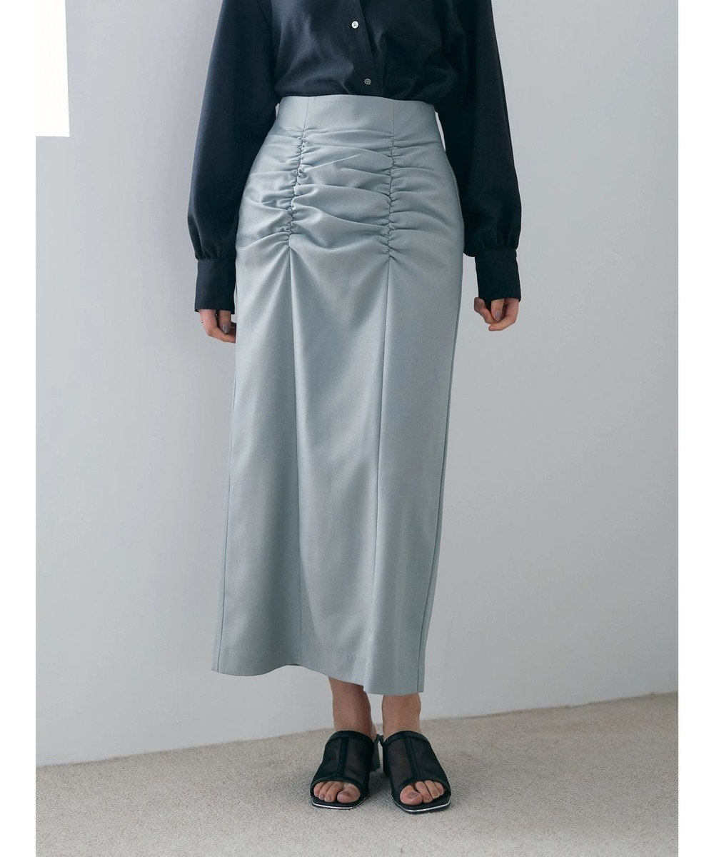 YECCA VECCA シャーリングロングナロースカート 