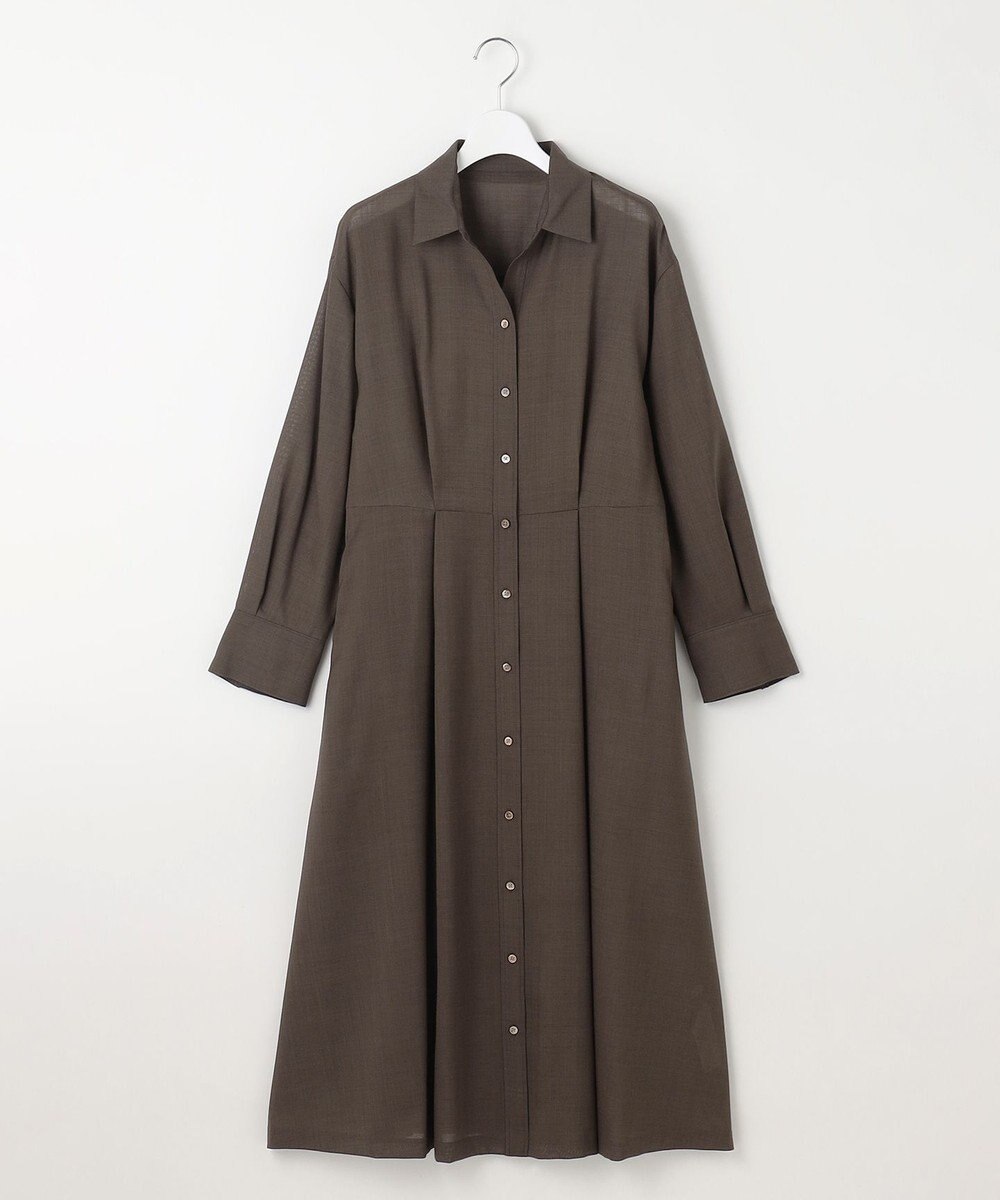 自由区 【洗える】トロピカルストレッチシャツ ドレス 