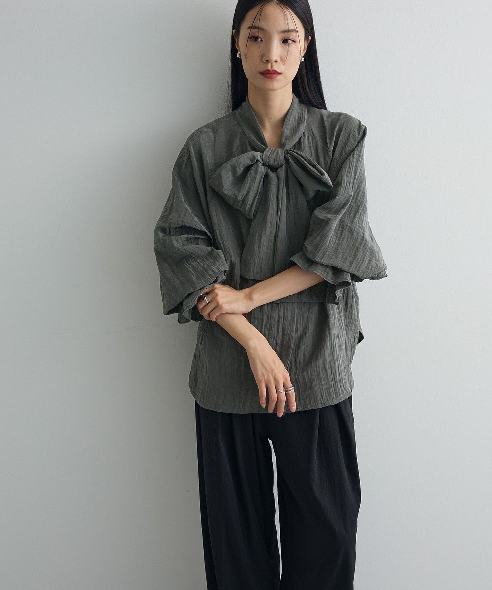 Green Parks ボウタイリボンブラウス 