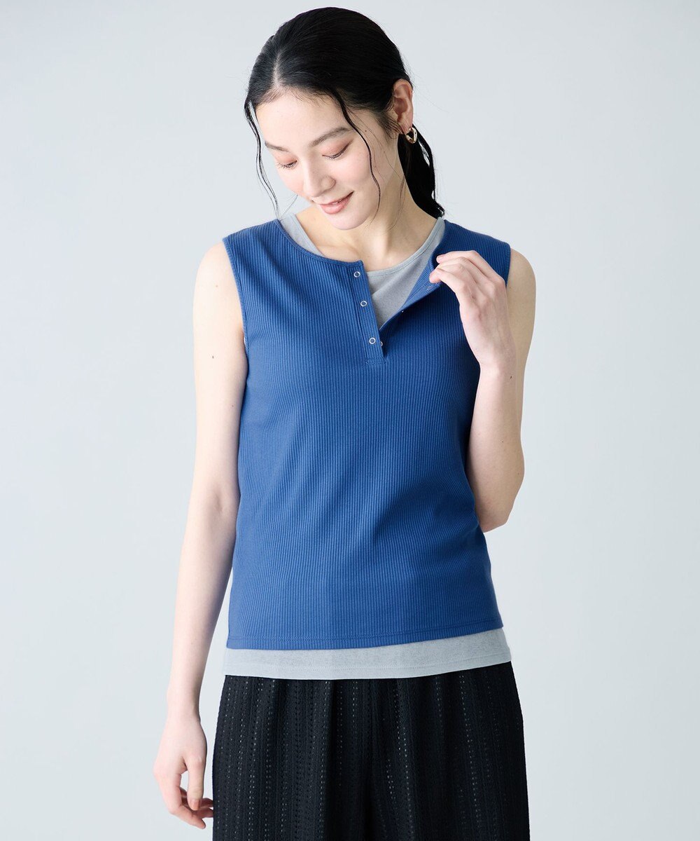 ANY 【2SET】ツインセットヘンリーネックタンクトップ 