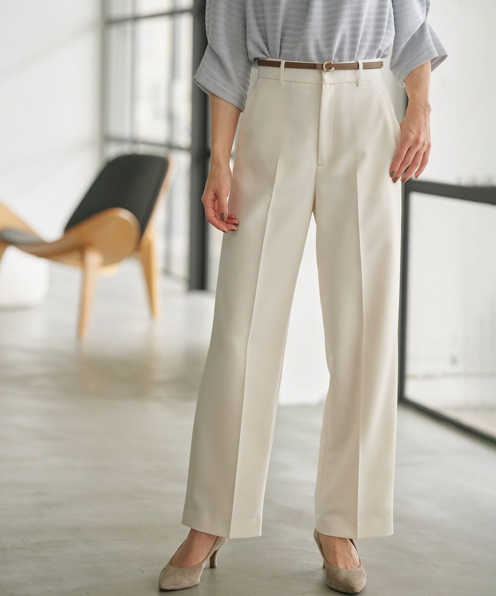 組曲 S 【WEB限定】ベーシックダブルクロス ワイドストレートパンツ 