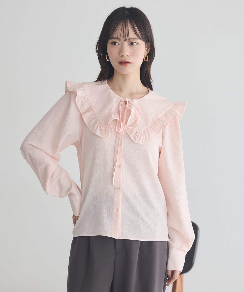 earth music&ecology フリルセーラーカラーブラウス 