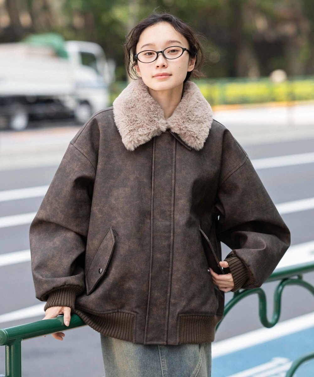 WEGO 【ユニセックス着用ITEM/MLサイズ展開】PU2WAYフライトブルゾン 