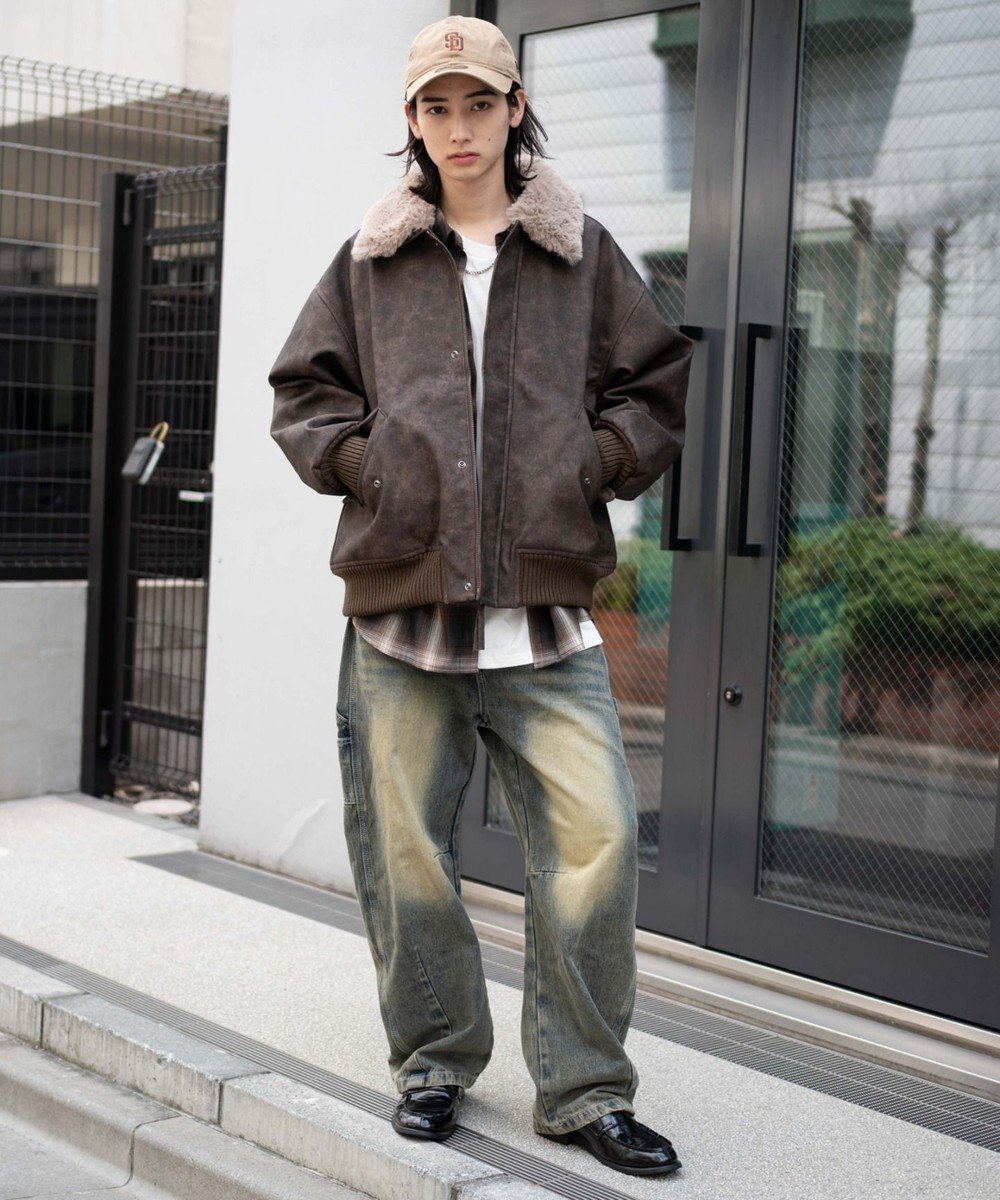 WEGO 【ユニセックス着用ITEM/MLサイズ展開】PU2WAYフライトブルゾン 