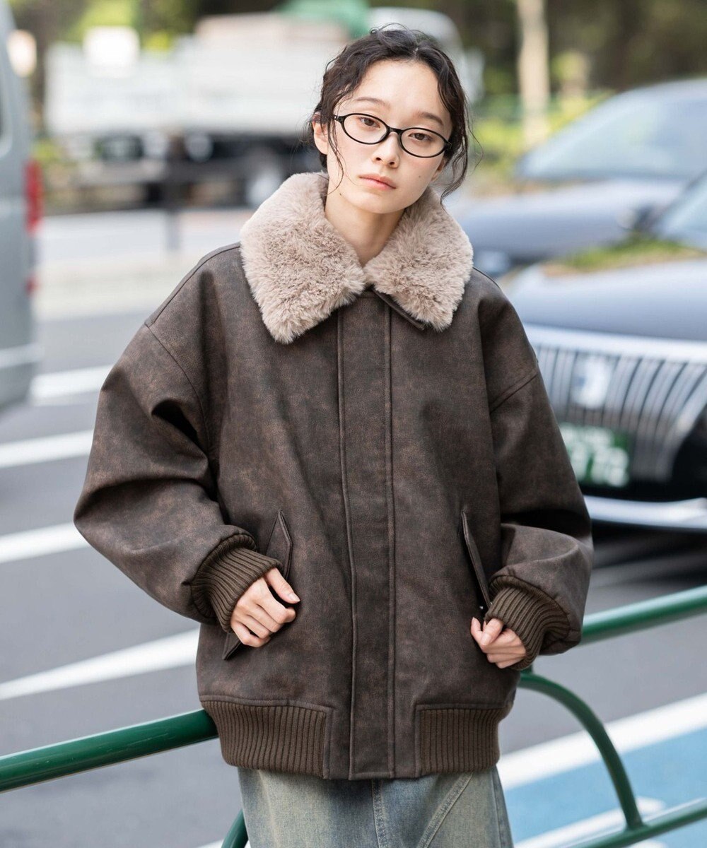 WEGO 【ユニセックス着用ITEM/MLサイズ展開】PU2WAYフライトブルゾン 