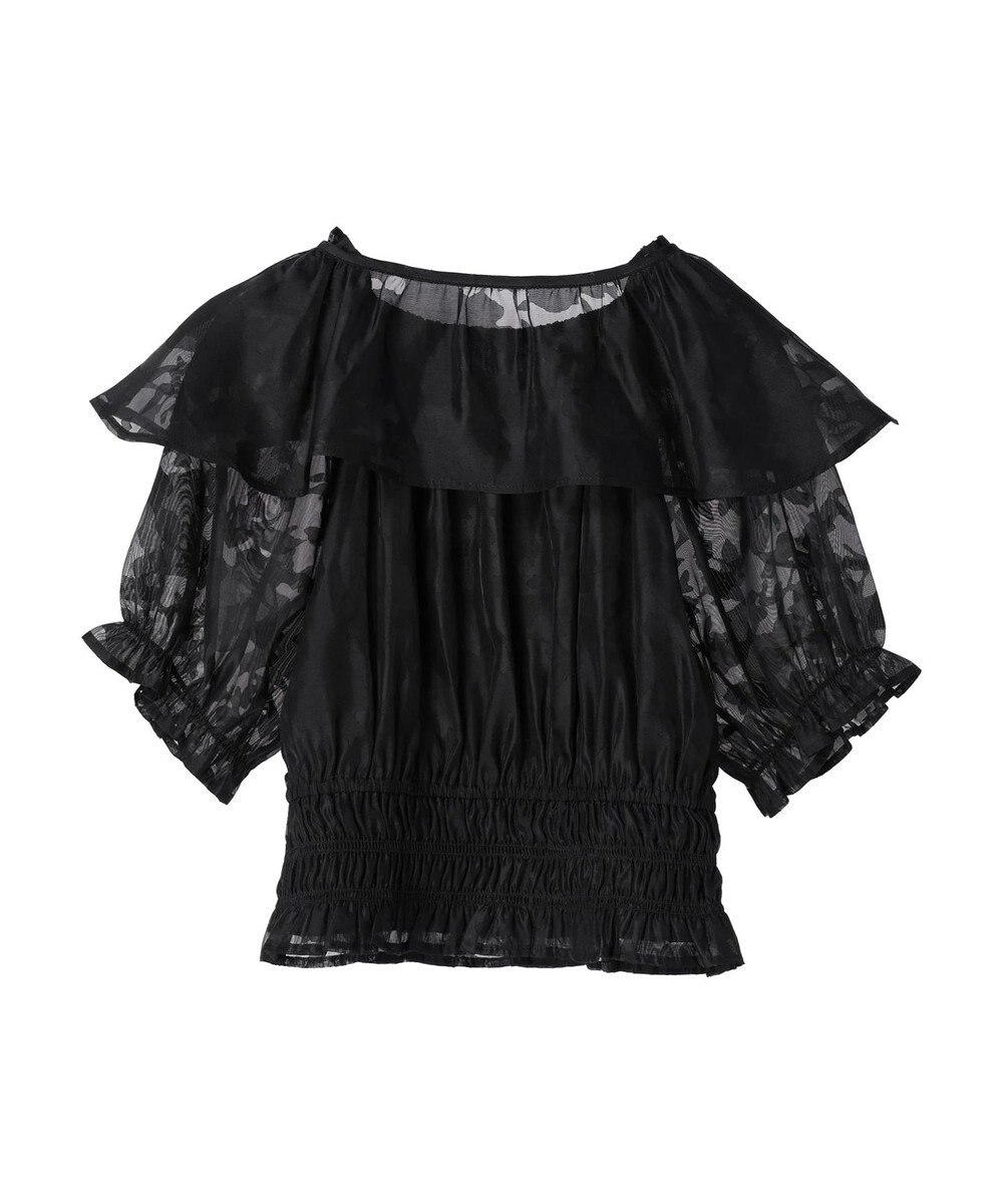 earth music&ecology 衿付きフラワーブラウス 