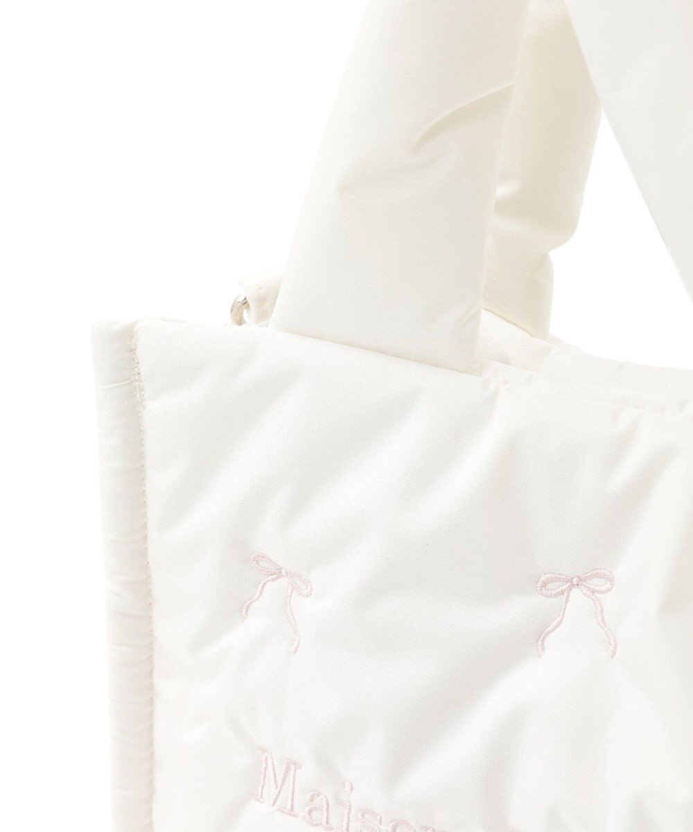 Maison de FLEUR リボン刺繍パファー2Wayトートバッグ 