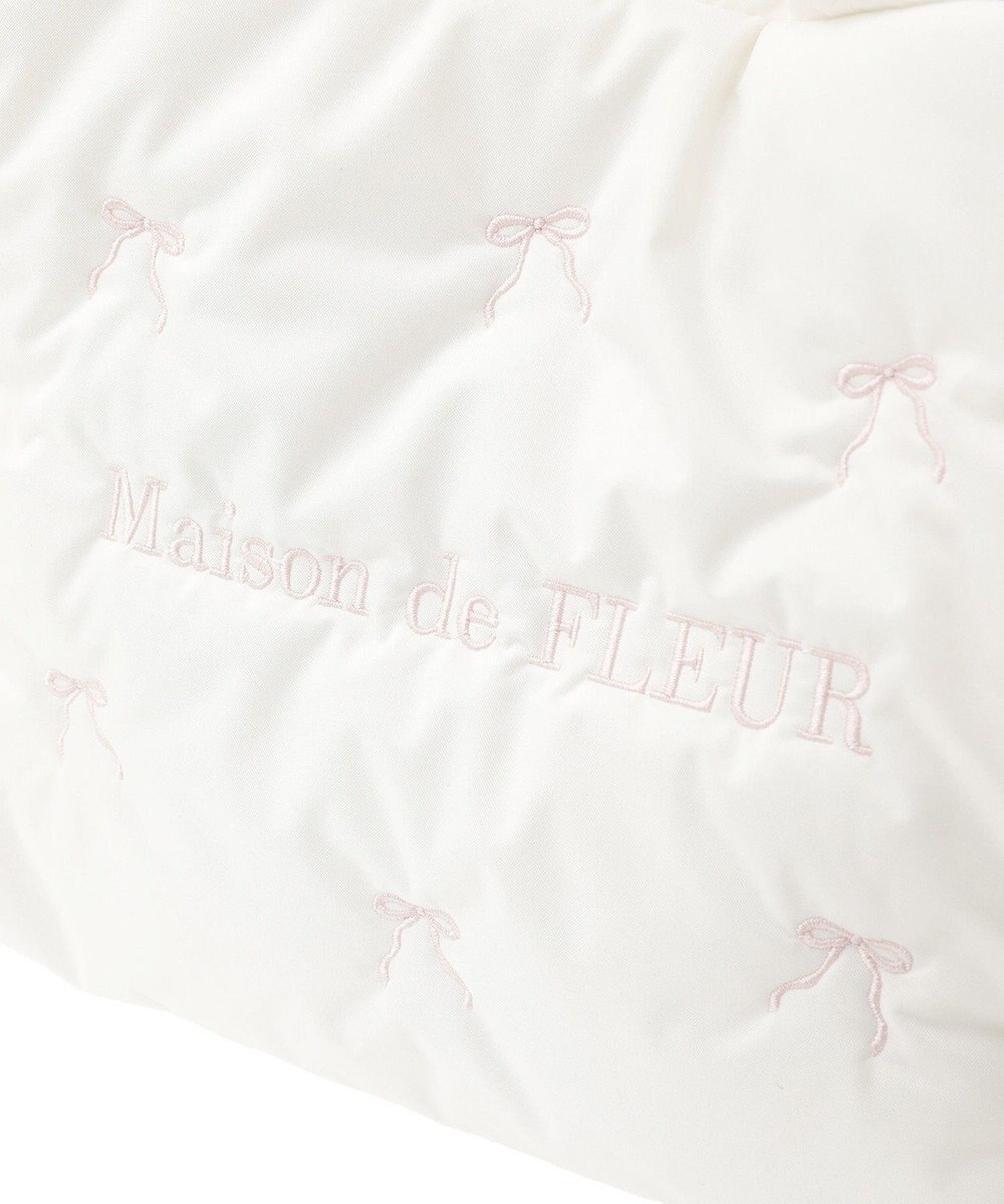 Maison de FLEUR リボン刺繍パファー2Wayトートバッグ 