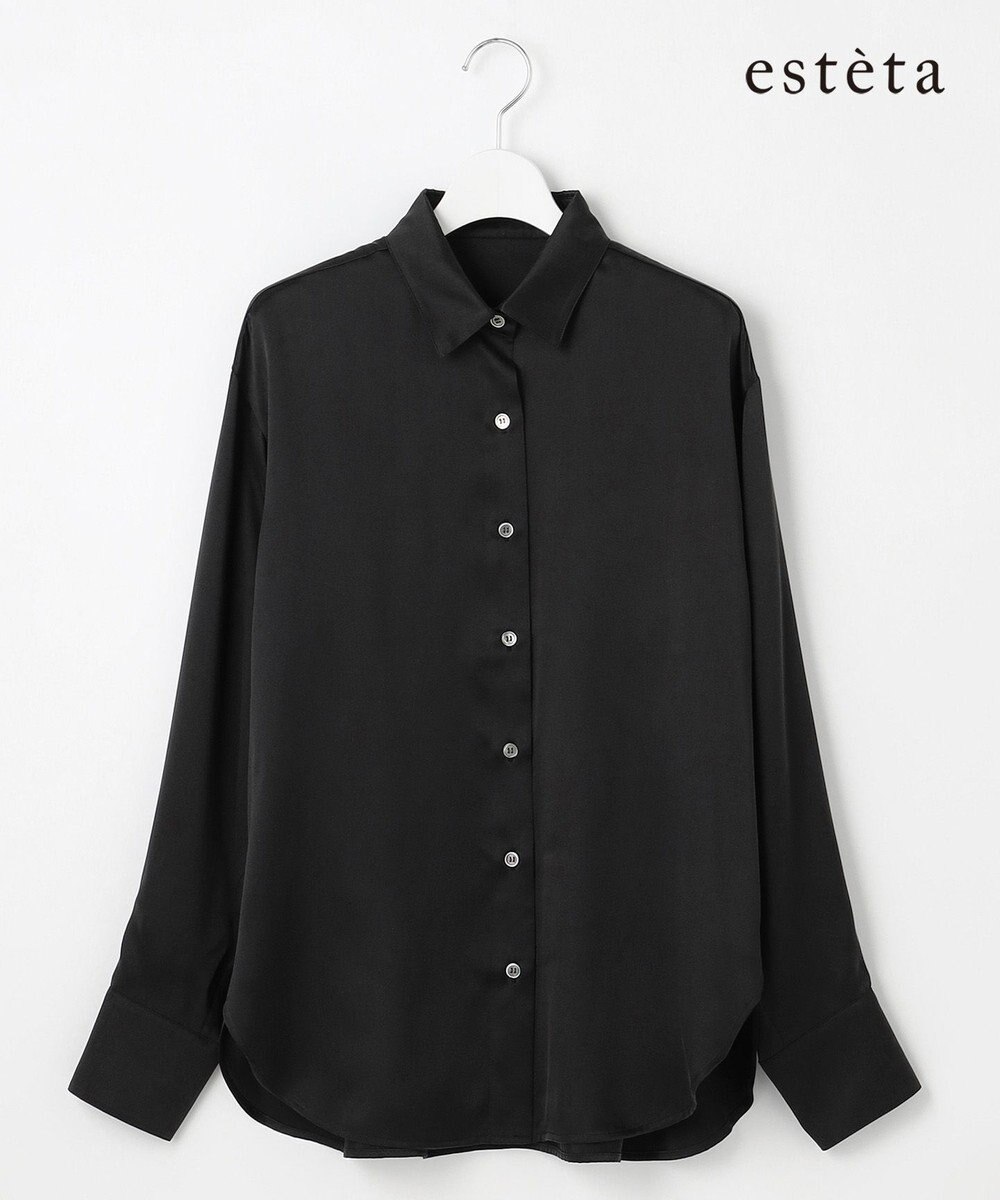 23区 L 【エステータ】シルクサテン シャツ 