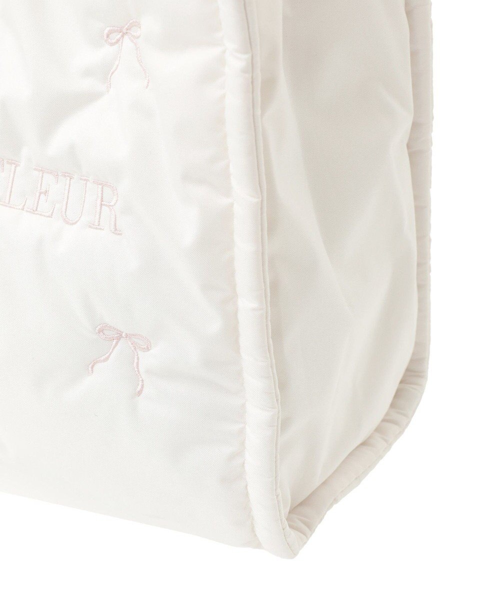 Maison de FLEUR リボン刺繍パファー2Wayトートバッグ 