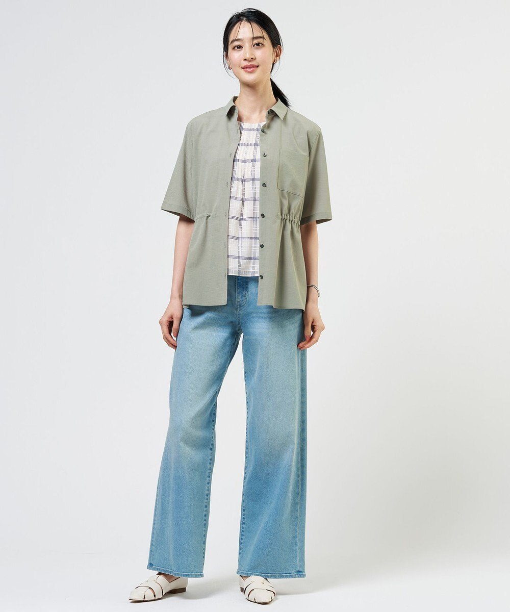 J.PRESS LADIES 【洗える】BASIC STRETCH DENIM ワイド ストレート デニム 