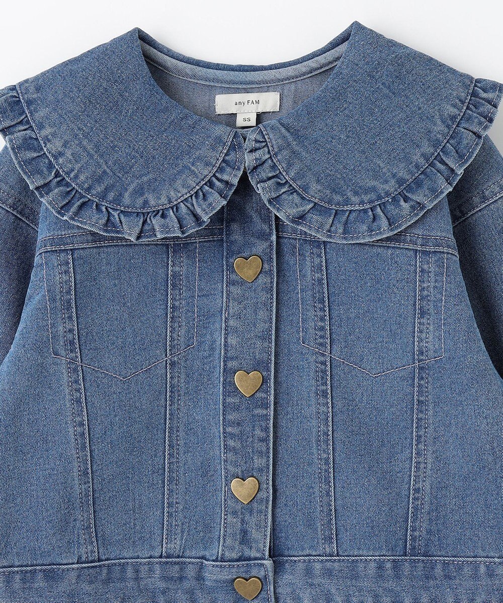 ANY KIDS フリル 襟付き デニム ジャケット 