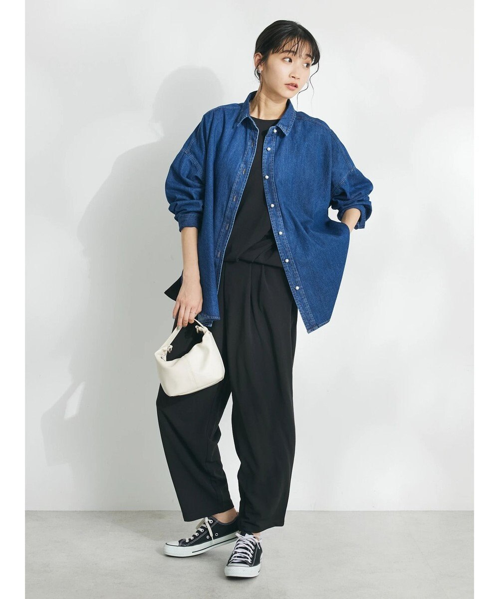 CRAFT STANDARD BOUTIQUE デニムパール釦サークルブラウス 