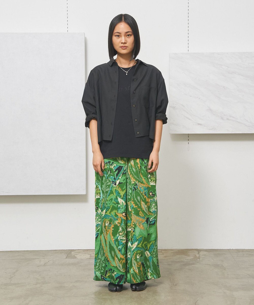 J.PRESS YORK STREET 【WOMEN】プリントリラックスワイドパンツ 