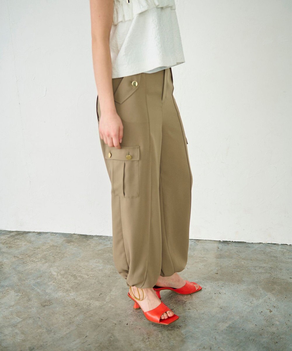 GRACE CONTINENTAL バックサテンカーゴパンツ 