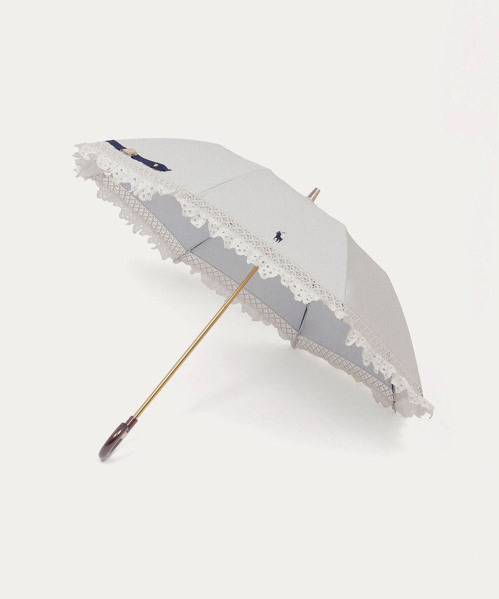 MOONBAT 【遮光/晴雨兼用日傘】POLO RALPH LAUREN(ポロ ラルフローレン) エンブフリル 折りたたみ傘 楽折 遮熱 UV 