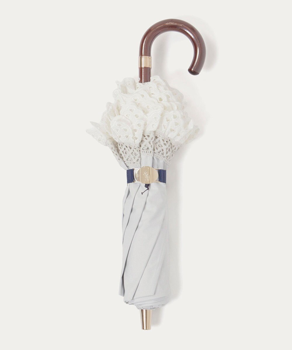 MOONBAT 【遮光/晴雨兼用日傘】POLO RALPH LAUREN(ポロ ラルフローレン) エンブフリル 折りたたみ傘 楽折 遮熱 UV 