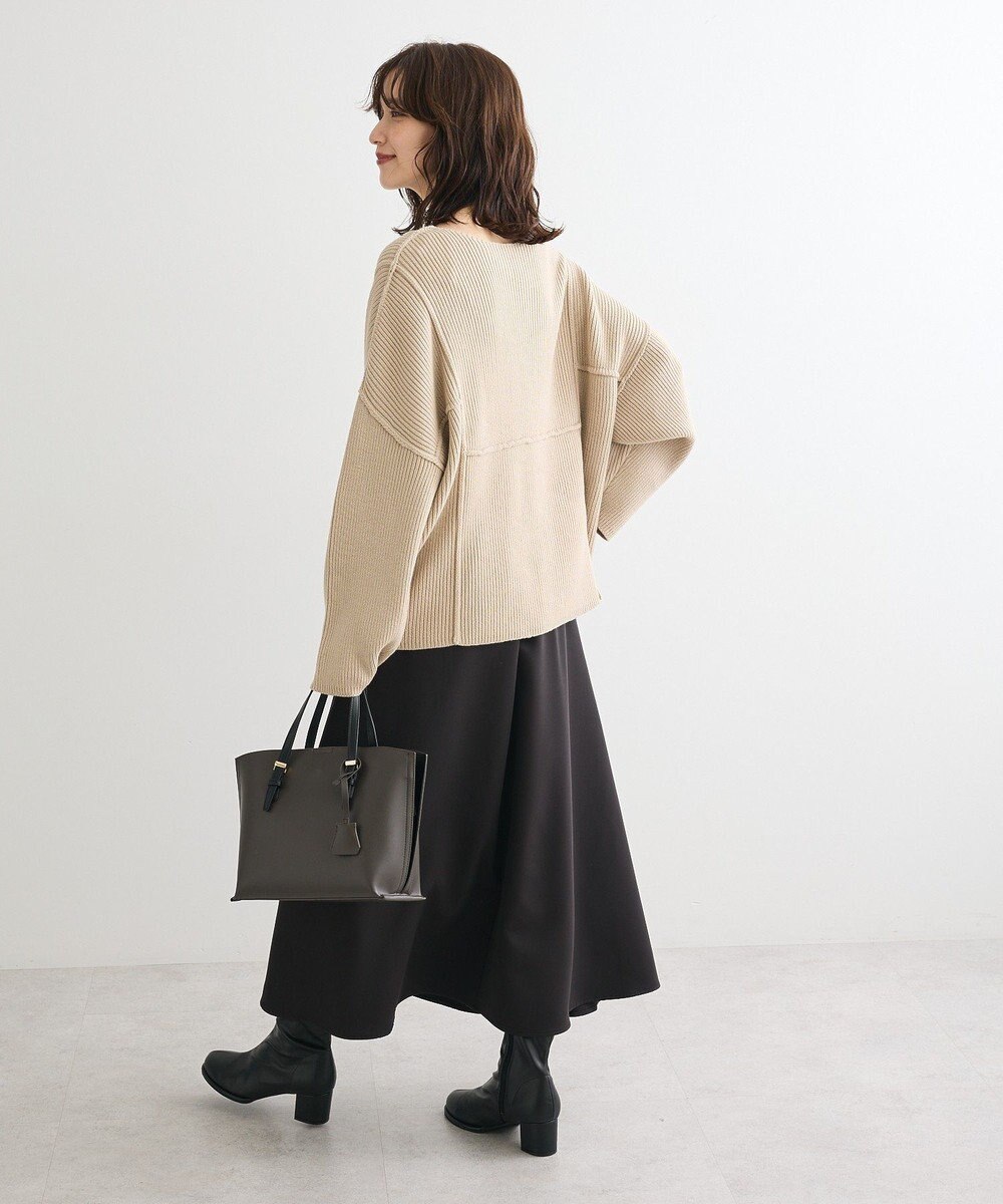 Green Parks リブ切替Ｖネックニットプルオーバー 