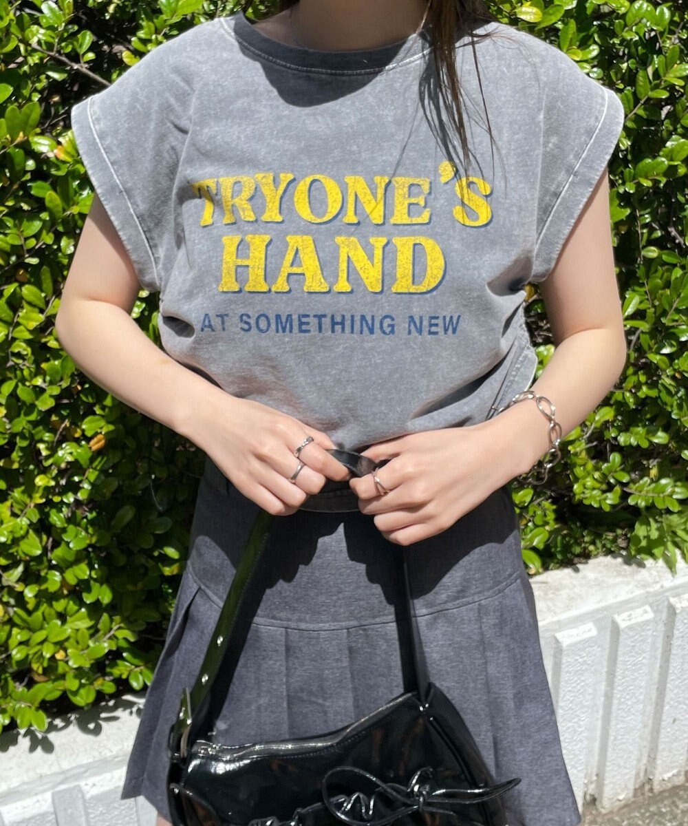 WEGO ヴィンテージウォッシュドロストデザインT 